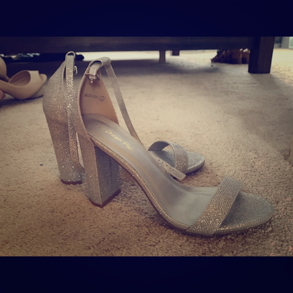 Silver sparkly sandals